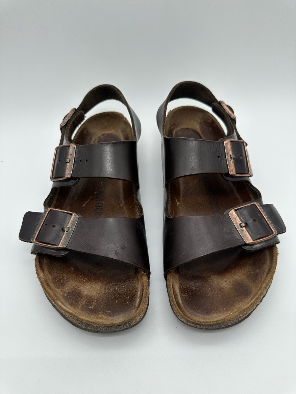 BIRKENSTOCK Milano Dark Brown Leather Backstrap Sandals Heritage